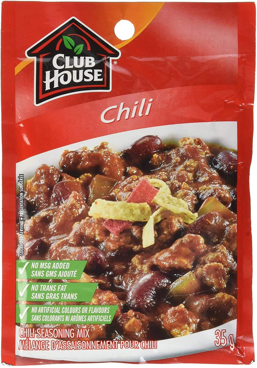 Club House Chili Seasoning Mix, 35g/1.2oz, 12 pack, {Imported from Canada}