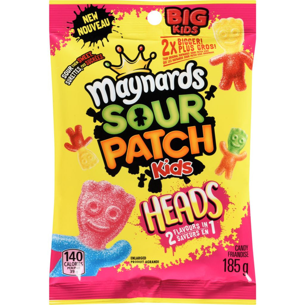 Maynards Sour Patch Kids Big Heads 185g/6.5oz., 12pk, {Imported from Canada}