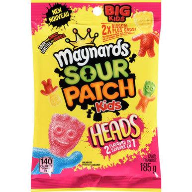 Maynards Sour Patch Kids Big Heads 185g/6.5oz., 12pk, {Imported from Canada}