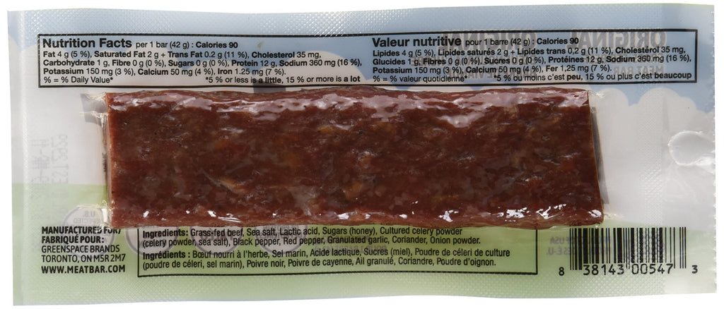 MEATBAR Original Bar, 42g/1.5 oz., {Imported from Canada}