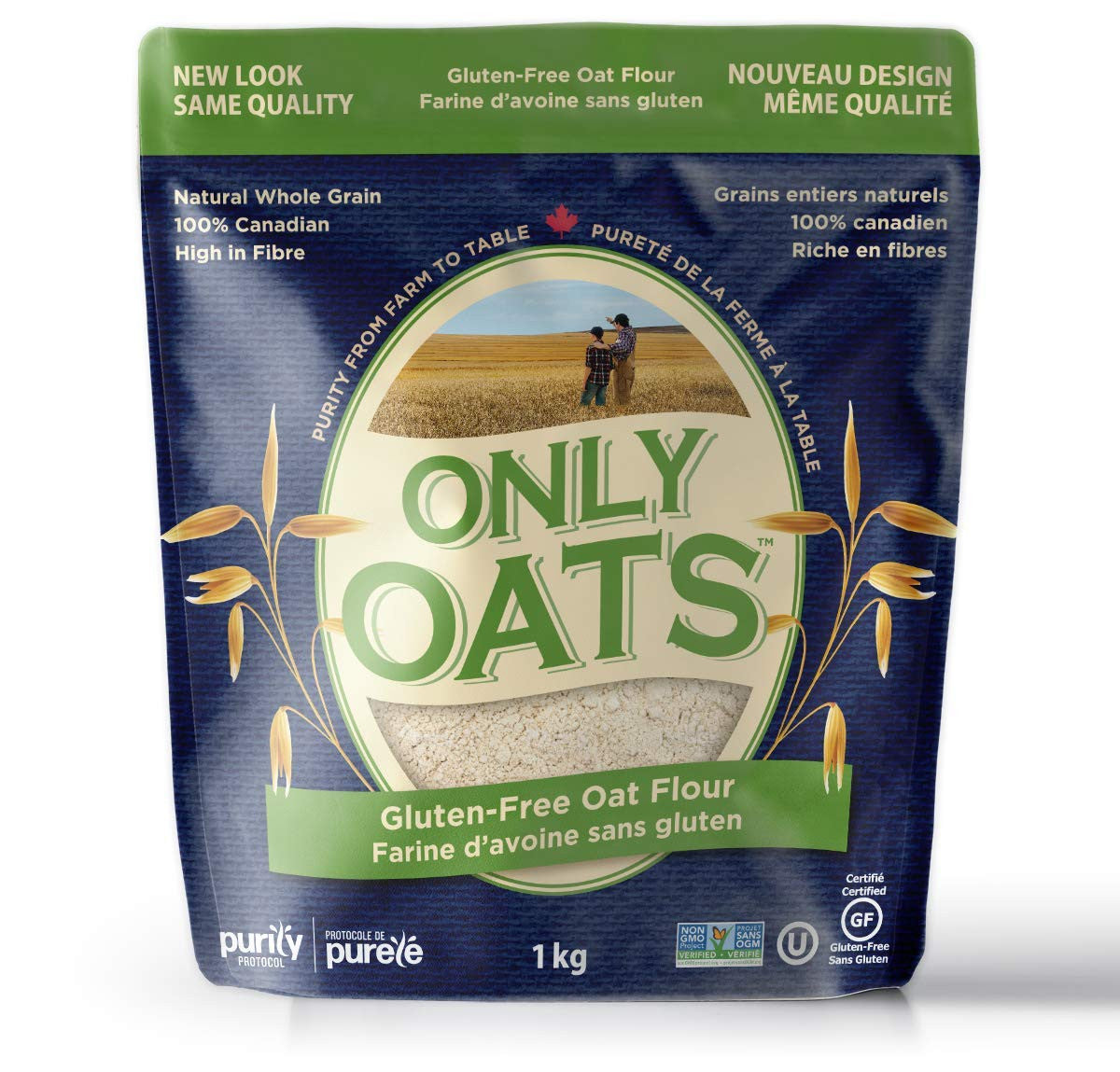 Only Oats Pure Whole Grain Oat Flour, 1Kg/2.2 lbs. {Imported from Canada}