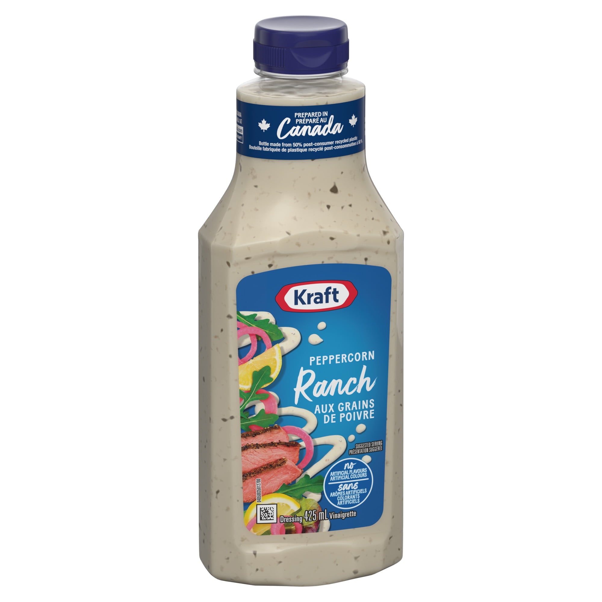 Kraft Peppercorn Ranch Dressing 425ml/14.4 oz., Bottle, front of bottle
