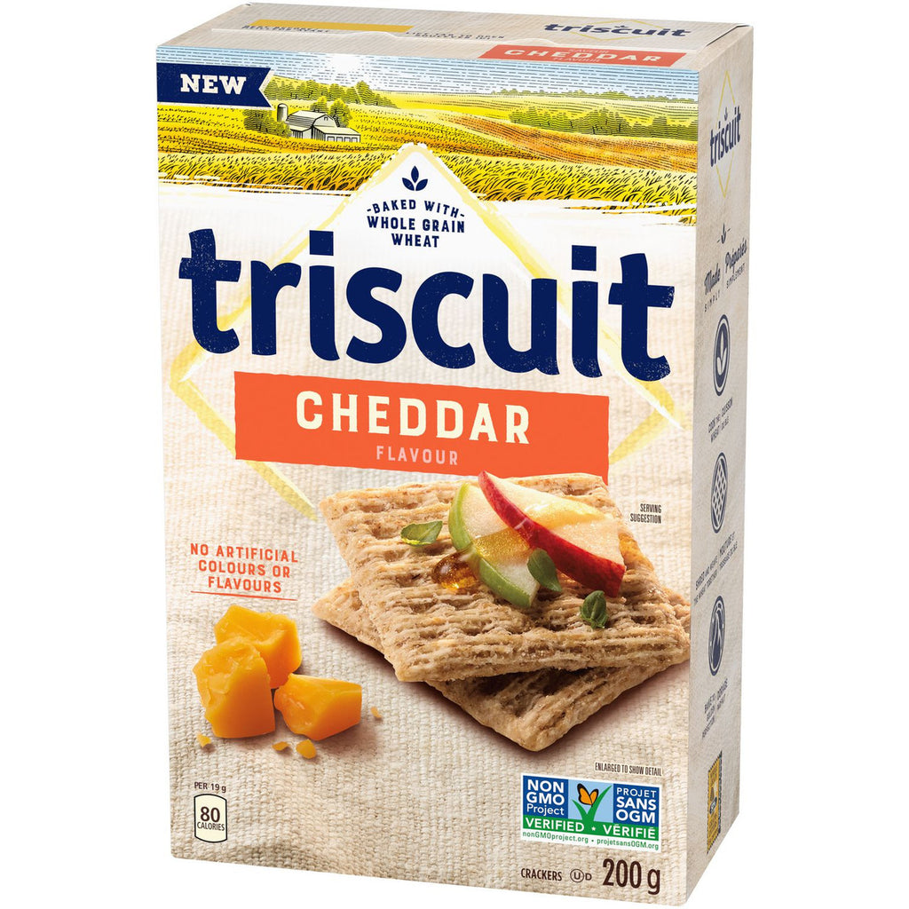 Triscuit Crackers Cheddar Flavour, 200g/7.1 oz. {Imported from Canada}