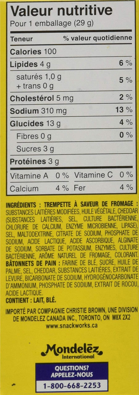 Christie Handi-Snacks Ritz Breadsticks & cheese (6 X 29g) 174g/6.1 oz {Imported from Canada}