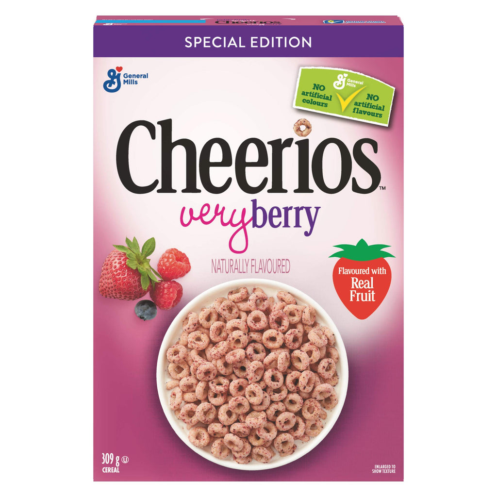 CHEERIOS Very Berry Naturally Flavored Cereal Special Edition, 309g/11oz. (Imported from Canada)