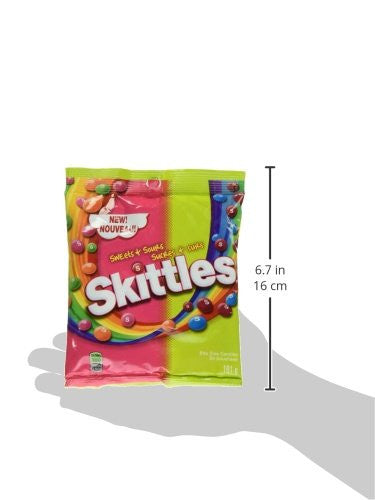 Skittles Sweet & Sour Candy 191g/6.73oz Peg Bag {Imported from Canada}