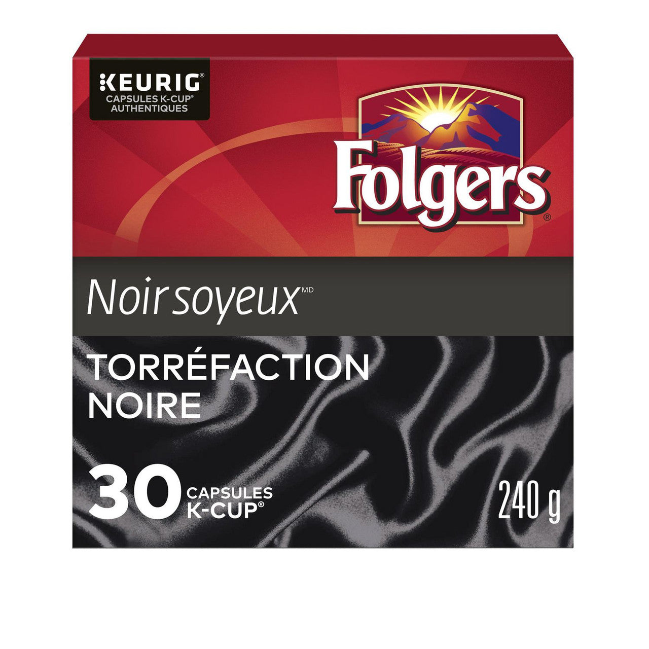 Folgers Black Silk Coffee K-cups, 30 Count, 240g/8.4 oz. Box {Imported from  Canada}