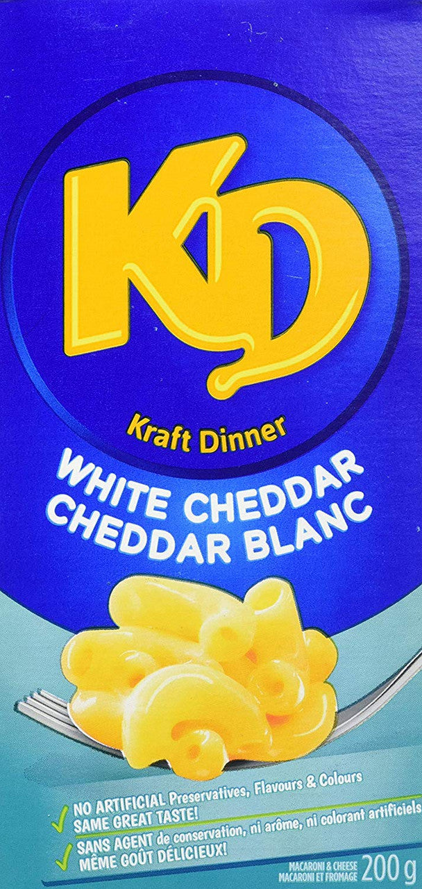 Kraft Dinner White Cheddar Macaroni & Cheese, 200g/7oz, {Imported from Canada}
