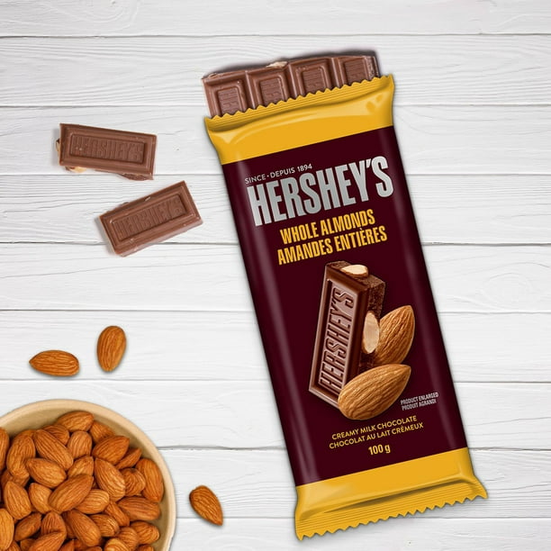 Hershey's Whole Almonds Milk Chocolate Bar, 100g/3.5 oz., {Imported from Canada}