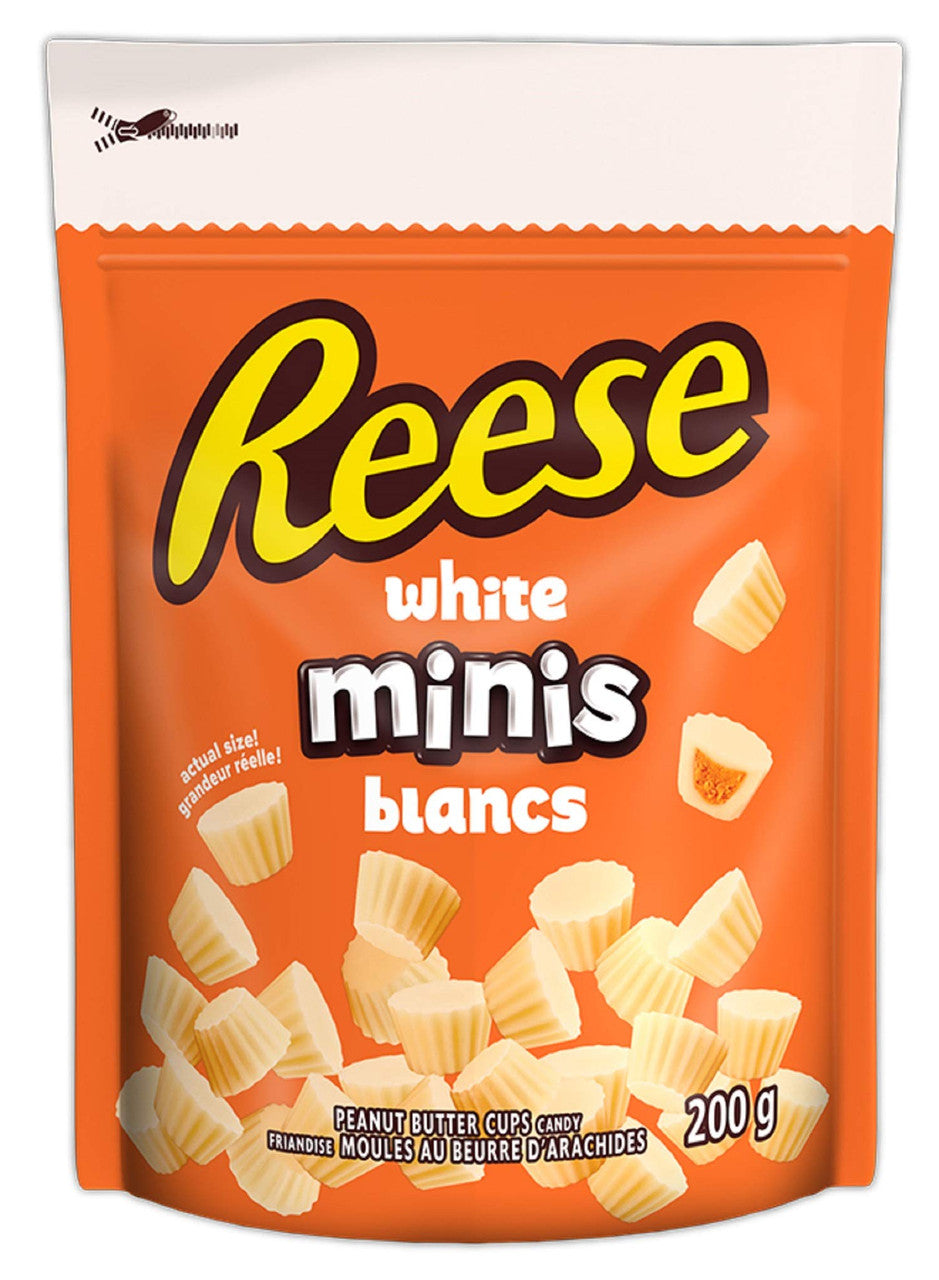 REESE Peanut Butter Cup, White Chocolate Candy Minis, 200g/7oz, (Imported from Canada)