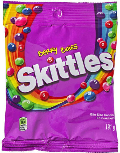 Skittles Berry Bite Size Candies Peg Bag, 191g/6.7 oz., {Imported from Canada}