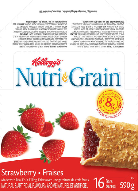 Kellogg's Nutri-Grain Strawberry, 16 bars, 590g/20.8oz {Imported from Canada}