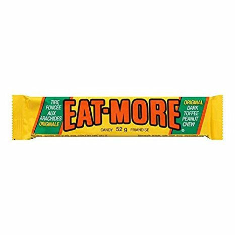 Eat-more Candy Bars Dark Toffee Peanut Chocolate(10ct) 52g Each {Imported from Canada}