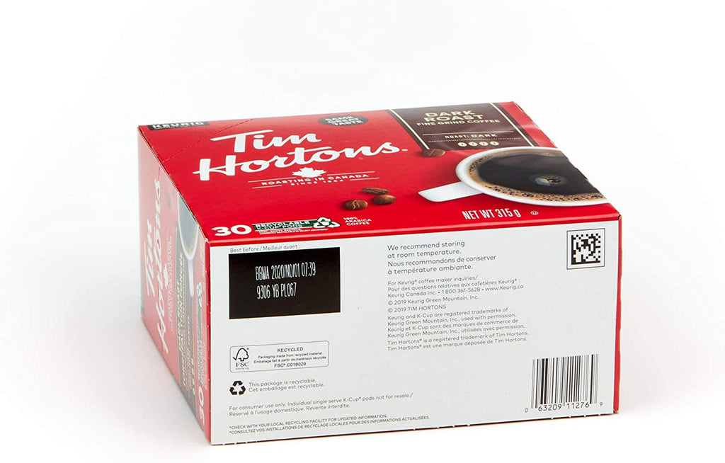 Keurig Tim Horton's Dark Roast K-Cup Pods, 30-pk {Imported from Canada}