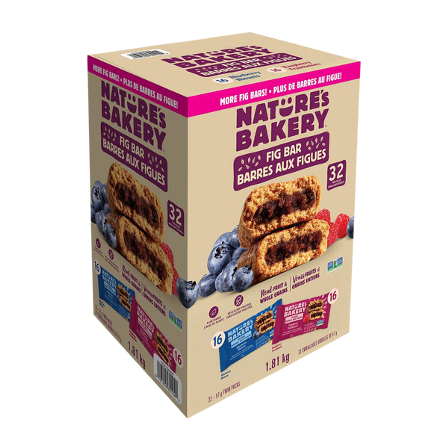 Nature's Bakery fig Bars, front of box