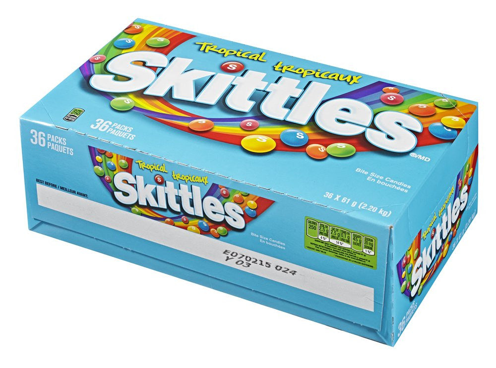 Skittles Tropical Gummy Candy, 61g/2.2oz., (36pk) {Imported from Canada}