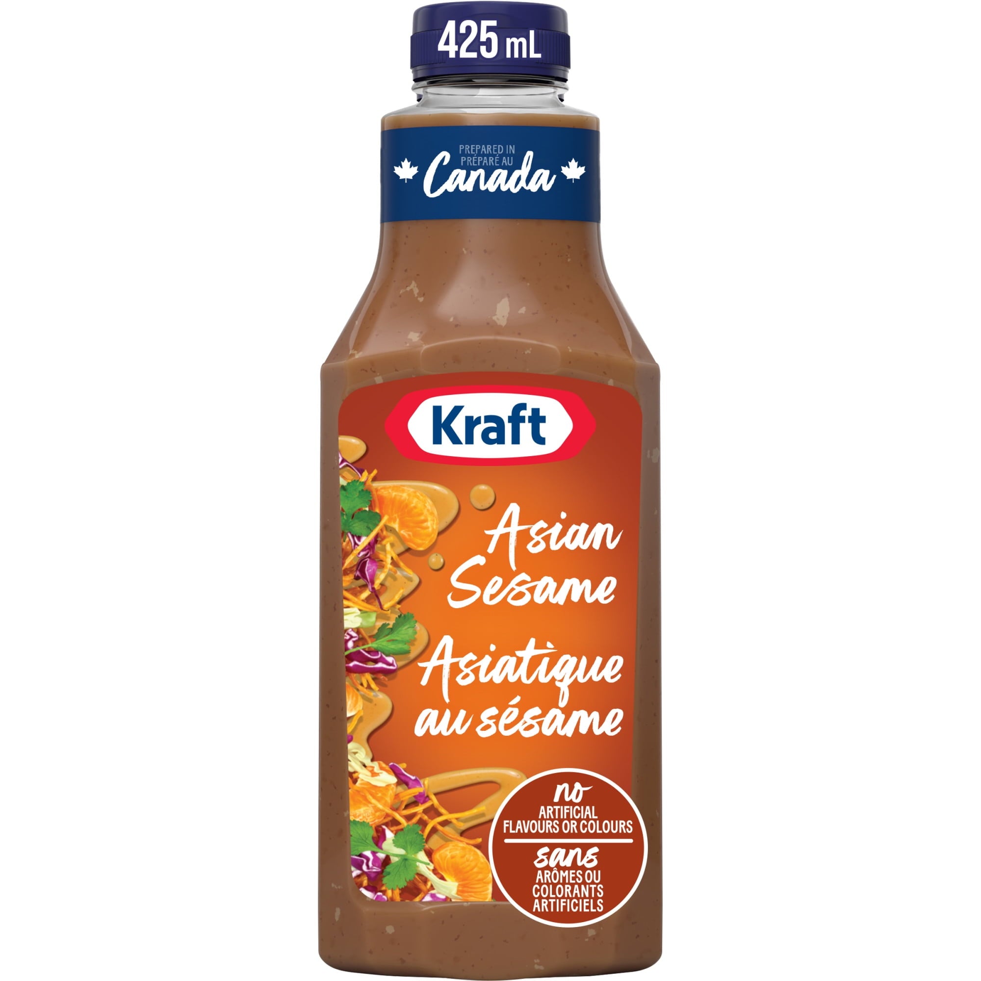 Kraft Asian Sesame Salad Dressing, 425mL/15 fl. oz. - Front Of Bottle
