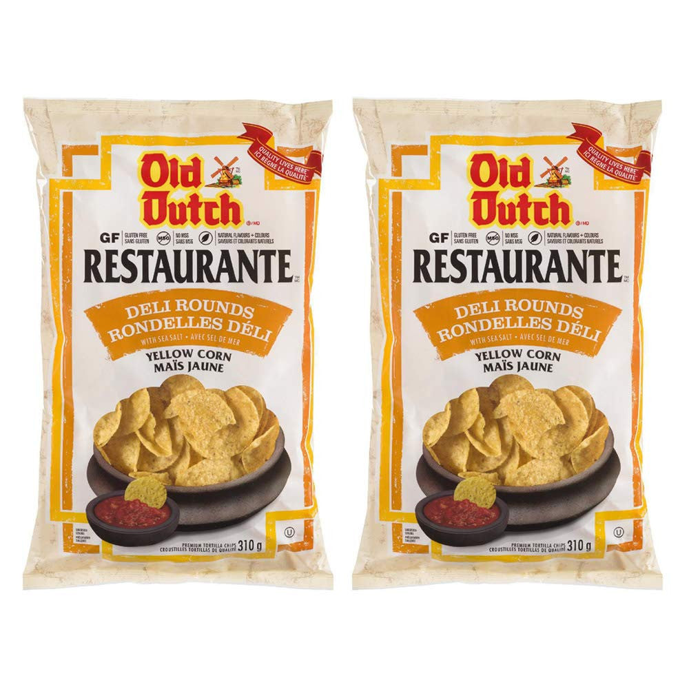 Old Dutch Restaurante Deli Rounds Tortilla Chips, 310g/11oz, 2-Pack {Imported from Canada}