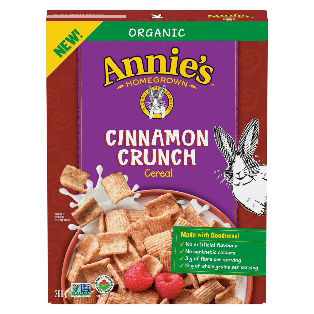 Annie's Homegrown Cinnamon Crunch Cereal, 260g/9.2 oz, {Imported from Canada}