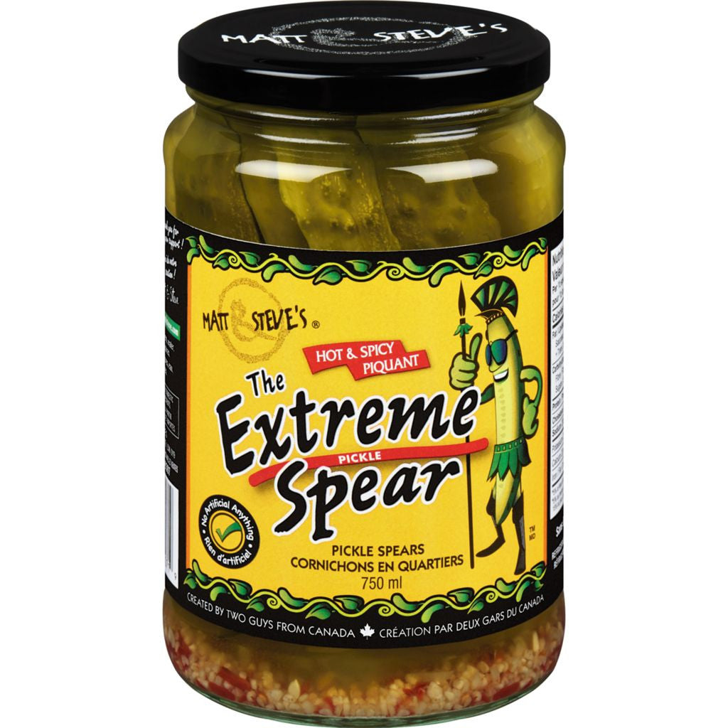 Matt & Steve's Hot and Spicy Pickle Spears, 750mL/25.4 oz., {Imported from Canada}
