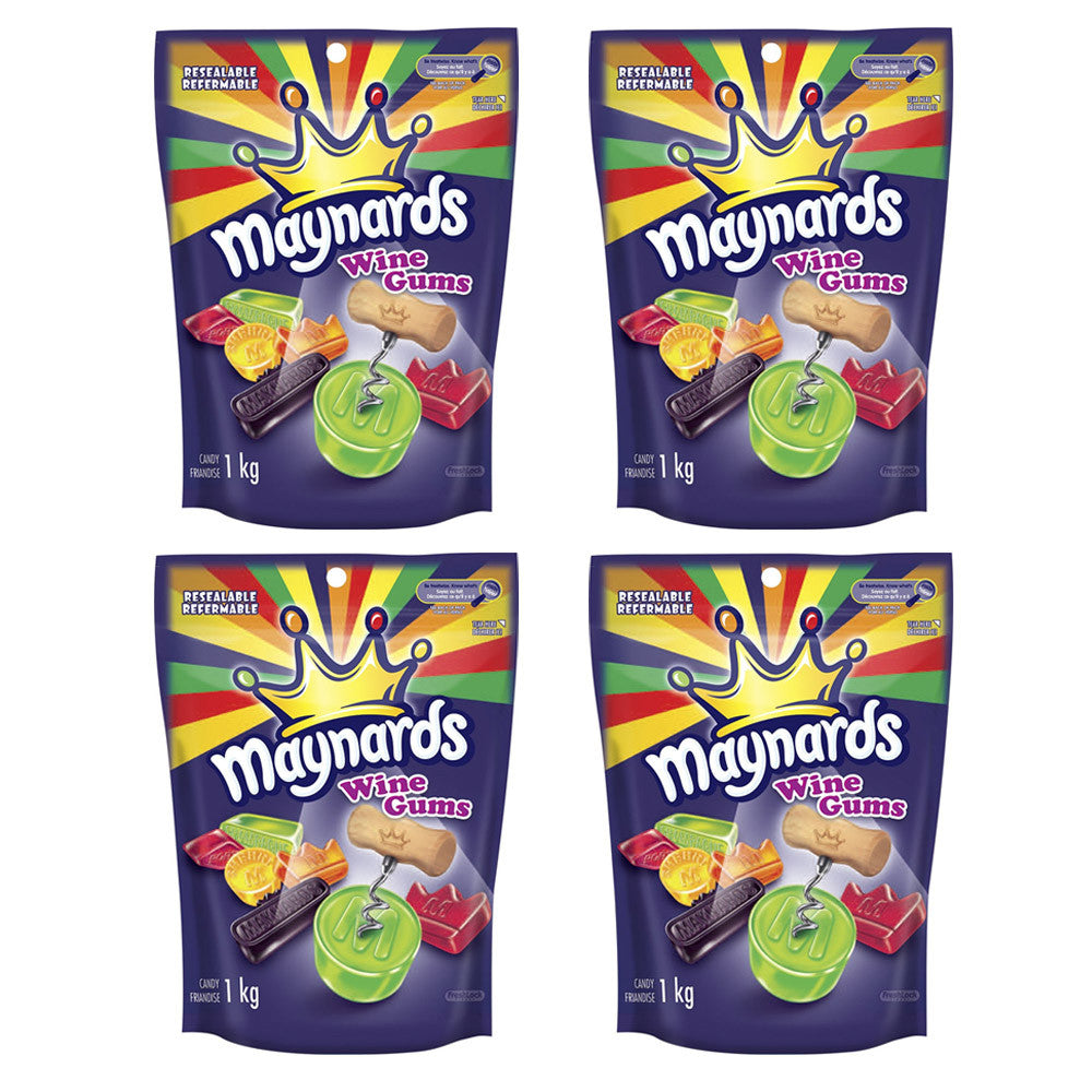 Maynards Wine Gums, 1kg /2.2lbs, per bag, (4 Pack) {Imported From Canada}