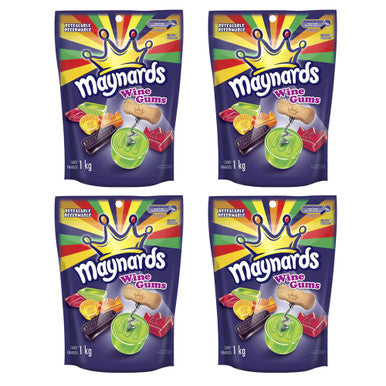 Maynards Wine Gums, 1kg /2.2lbs, per bag, (4 Pack) {Imported From Canada}