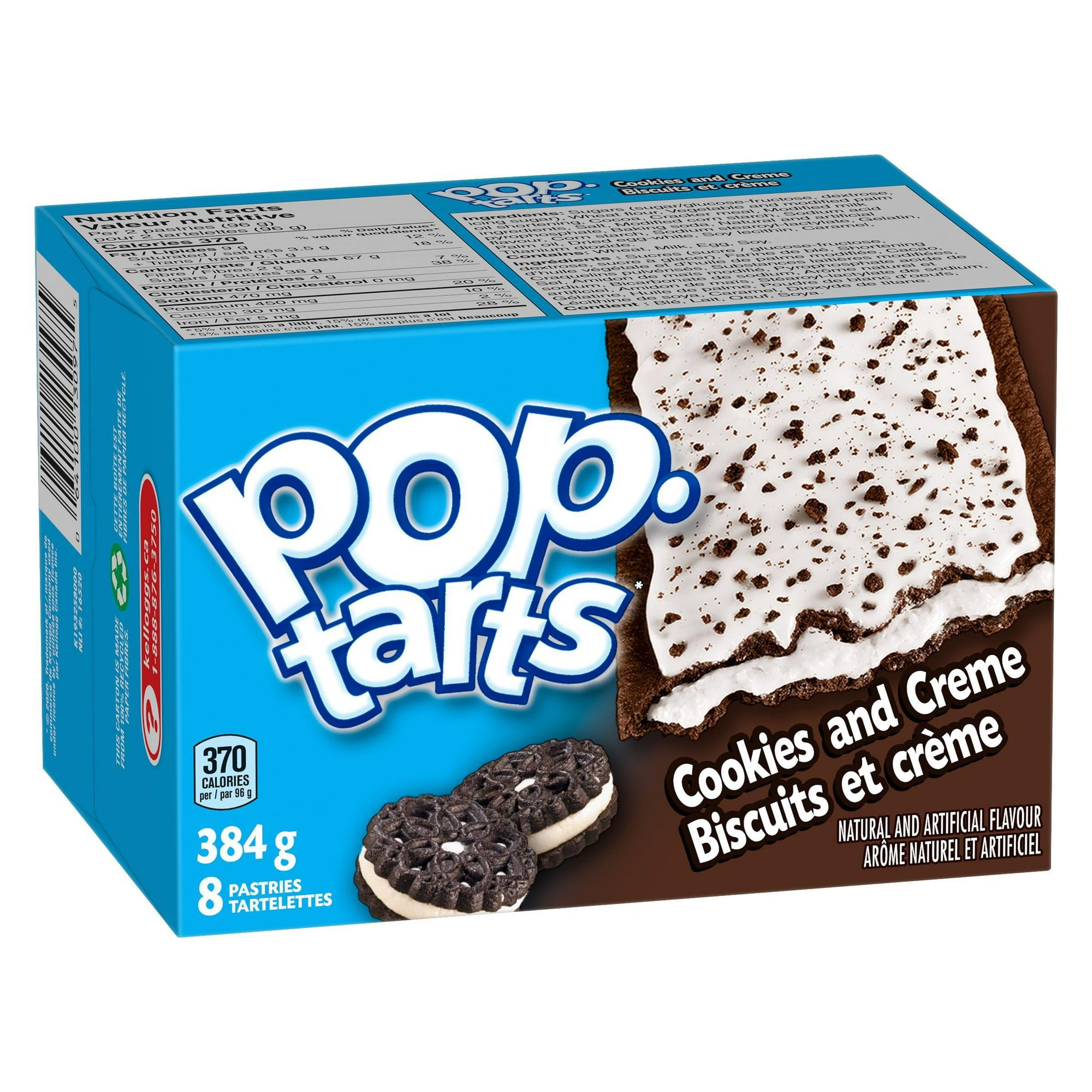 Kellogg's Pop-Tarts, Frosted Cookies and Creme Flavored, 8 pastries, 384g/13.5 oz.