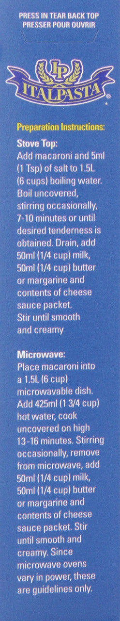 Italpasta Macaroni and Cheese, 200 Gram/7.1oz {Imported from Canada}