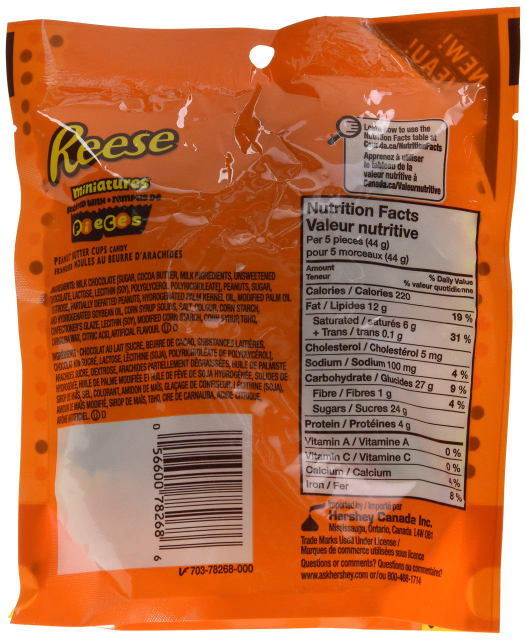 Reese's Miniatures Stuffed with Reese's Pieces, 180g/6.34oz, (Imported from Canada)