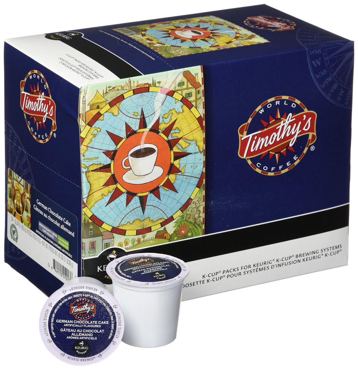 Timothy's World Coffee German Chocolate Cake K-cup for Keurig Brewers, 96ct