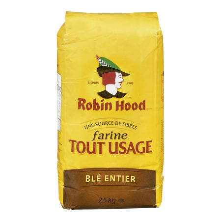 Robin Hood Whole Wheat All Purpose Flour 2.5kg/5.51lbs, (Imported from Canada)