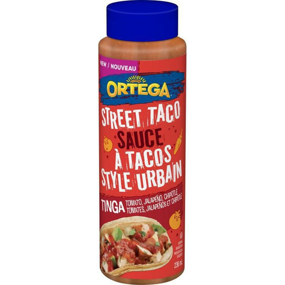 Ortega Street Taco Sauce, Tinga, Tomato, Jalapeno, Chipotle, 236ml/8 fl. oz., {Imported from Canada}
