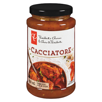 President's Choice Cacciatore Cooking Sauce, 400mL/13.5 fl.oz., (2 Pack) {Imported from Canada}