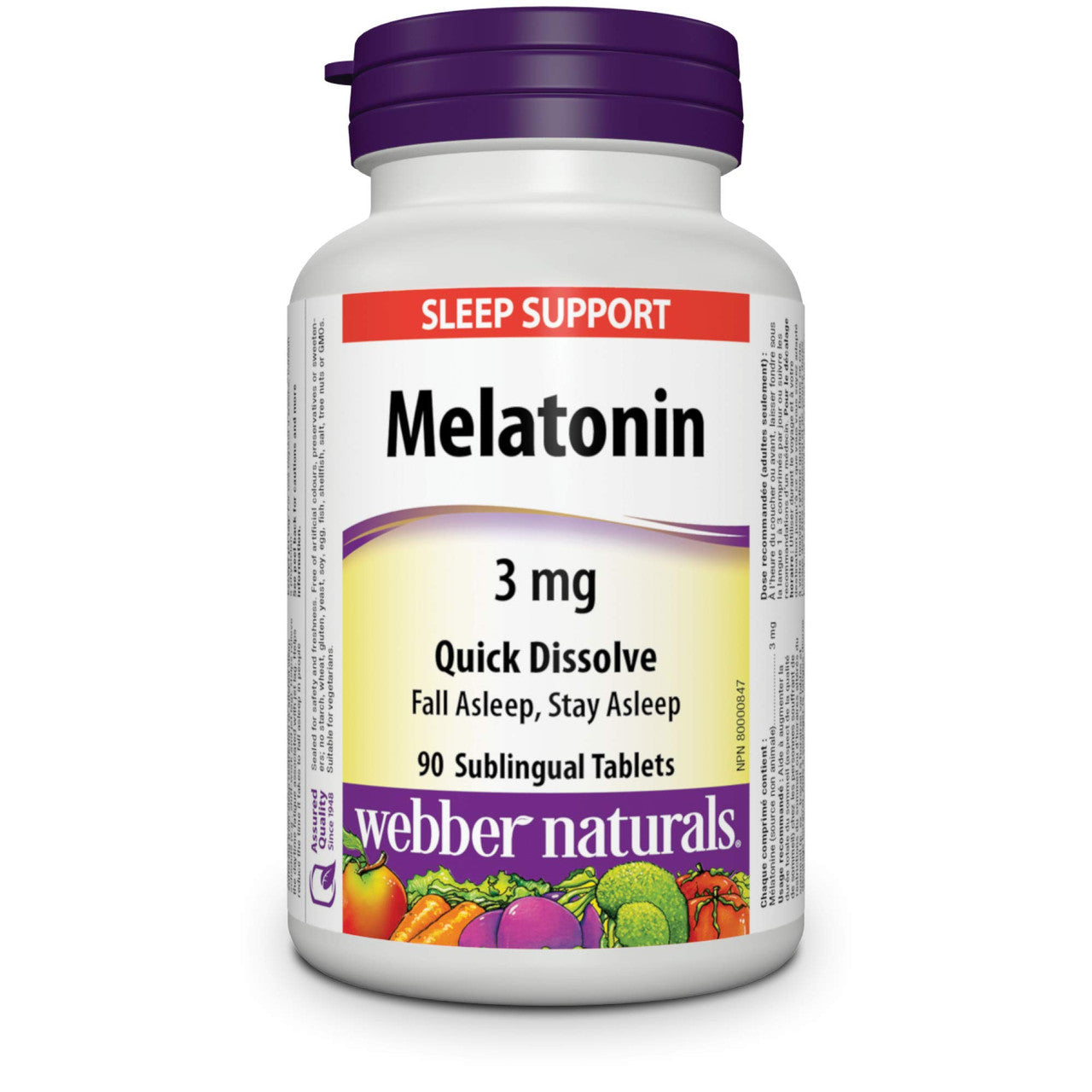 Webber Melatonin 3 mg (Easy Dissolve) {Imported from Canada}
