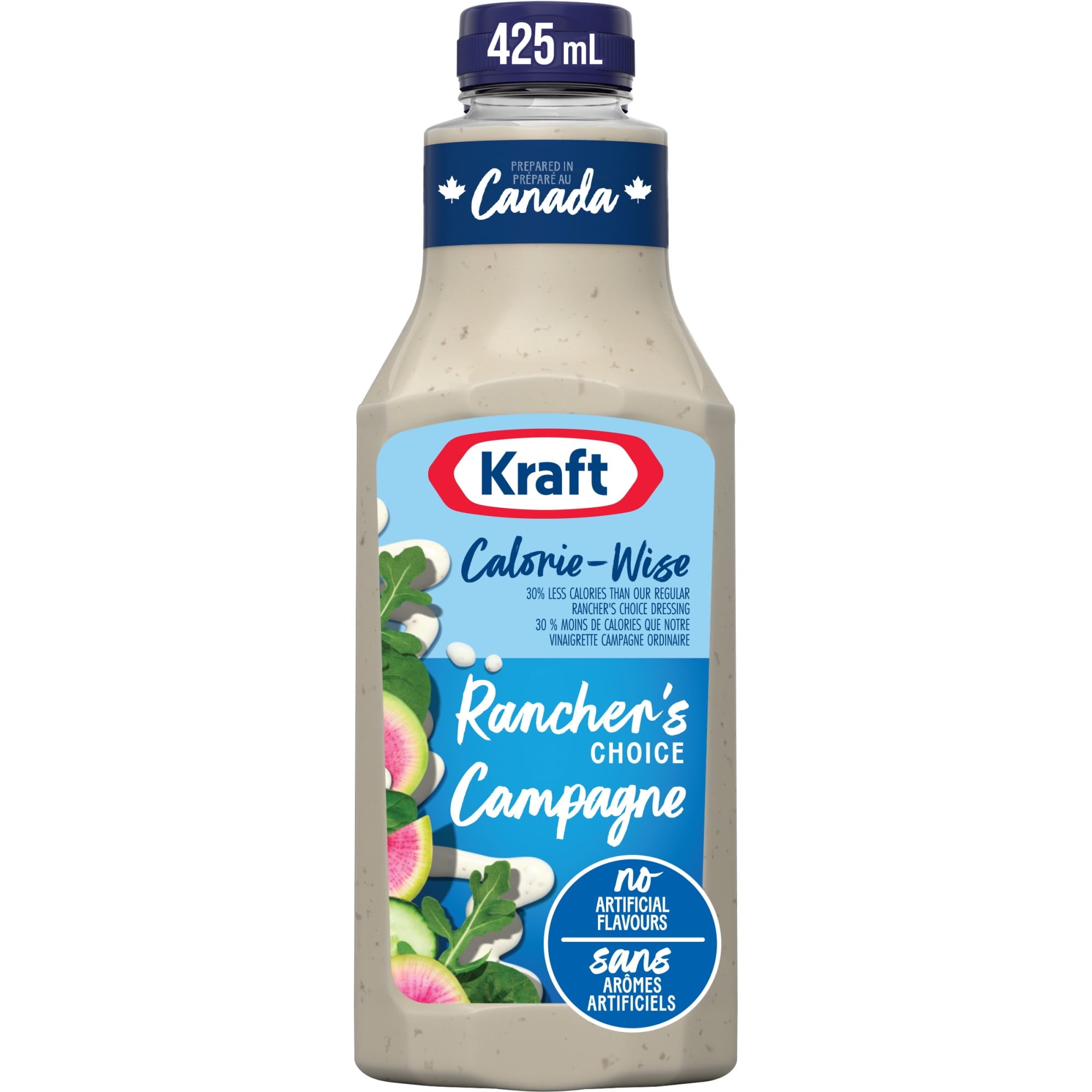 Kraft Calorie-Wise Rancher's Choice Dressing 425ml/14.4 oz., Bottle, front of bottle