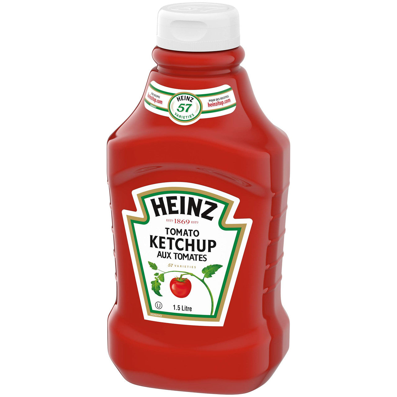 Heinz Ketchup Gluten Free, Family Size - Fridge Fit, 1.5L/3.2lbs (12 pack) {Imported from Canada}