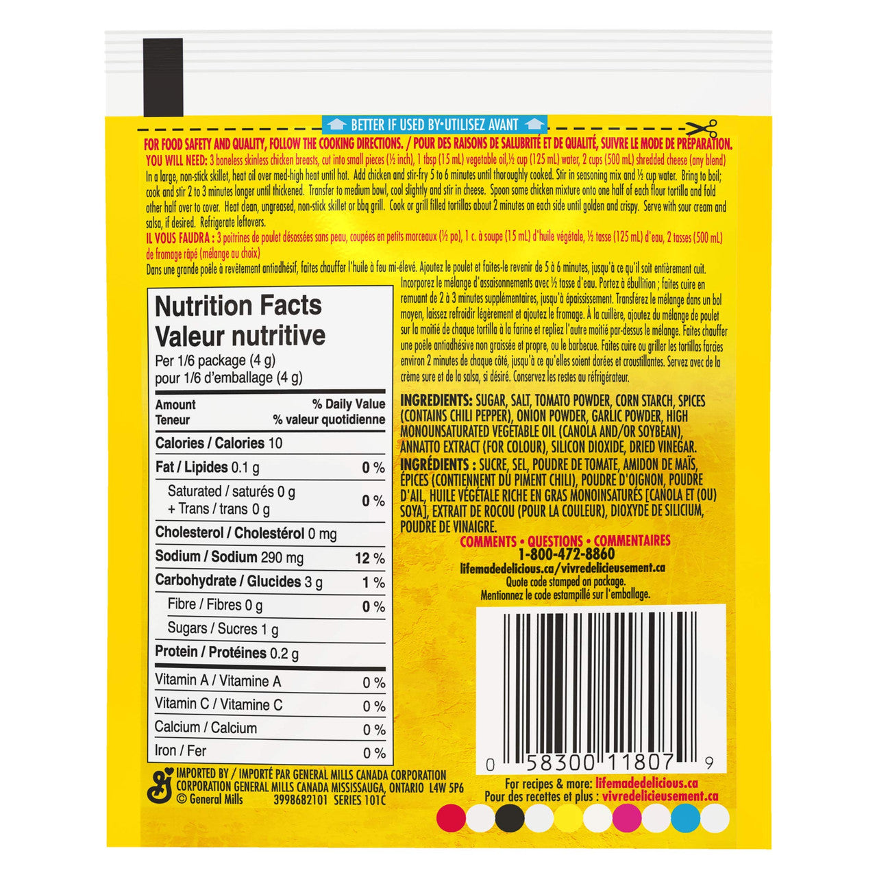 Old El Paso, Quesadilla Seasoning Mix, 24g/0.8oz., {Imported from Canada}