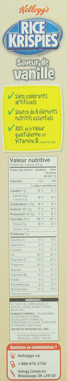 Kellogg's Rice Krispies Vanilla Cereal 395g/13.93oz {Imported from Canada}