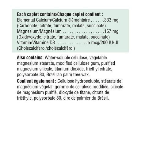 Jamieson Calcium and Magnesium with Vitamin D3 100 Caplets plus 100 Bonus
