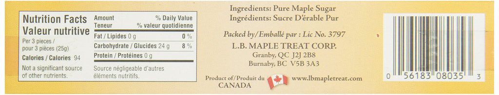 L B Maple Treat, Gluten Free Maple Sugar Candies, 35g/1.2 oz., {Imported from Canada}