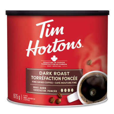 Tim Horton's 100% Arabica Dark Roast, Ground Coffee, 875g/30.86 Ounce