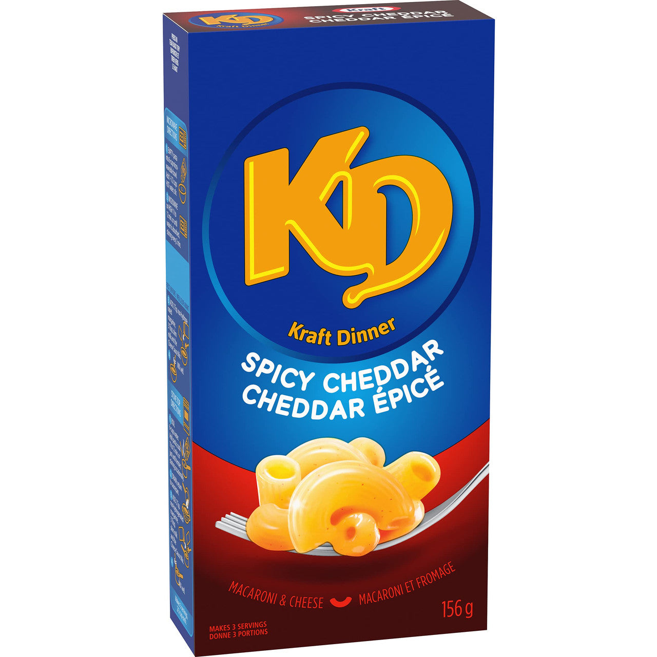Kraft Dinner Spicy Cheddar Macaroni & Cheese, 156g (Pack of 12), {Imported from Canada}