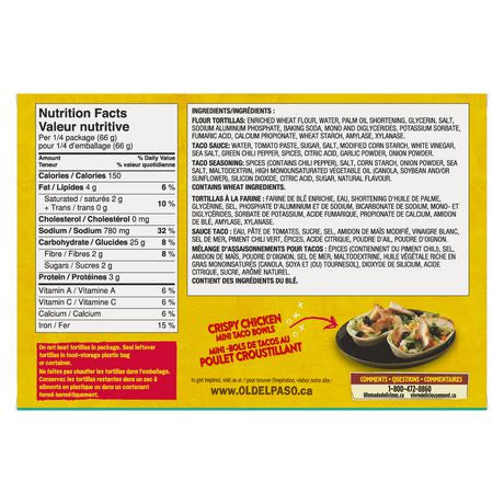 Old El Paso Mini Tortilla Bowl Appetizer Kit, 264g/9.3oz., {Imported from Canada}