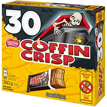 Nestle Halloween Coffin Crisp Coffee Crisp 30x12g Snack Size Bars - {Imported From Canada}