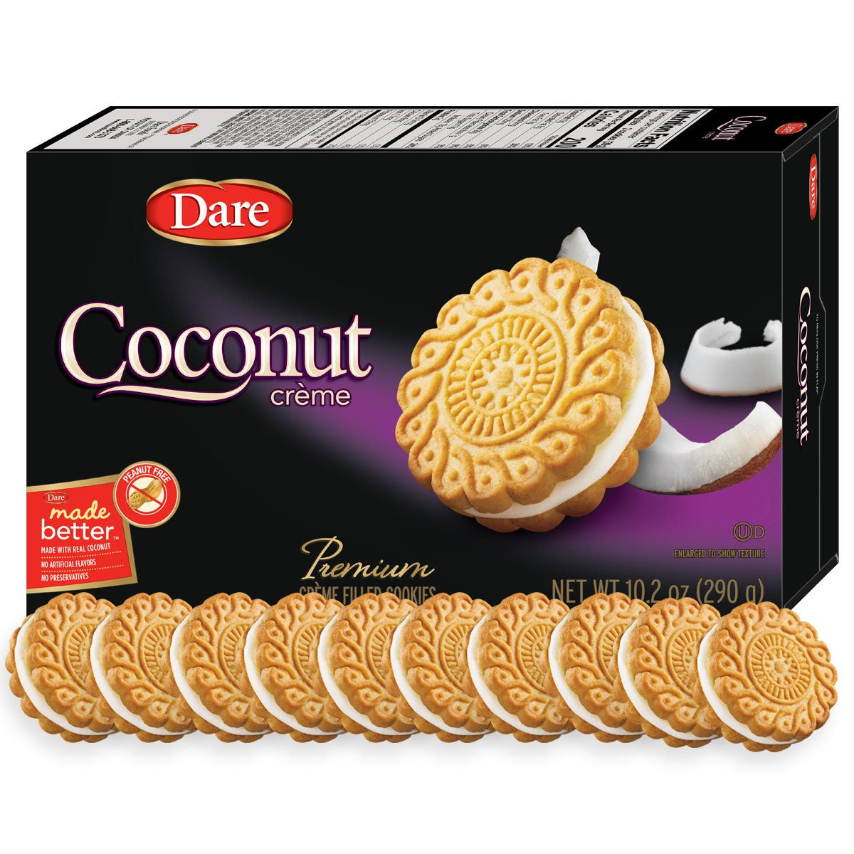 Dare Ultimate Coconut Creme Cookies, 290g/10.2 oz, (12pk) {Imported from Canada}