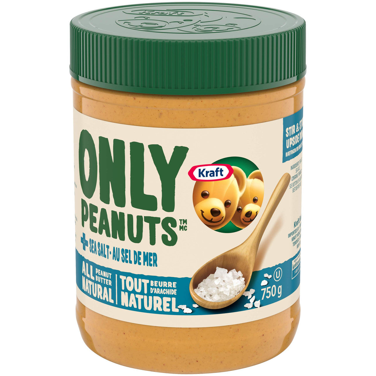 Kraft Peanut Butter, All Natural Sea Salt, 750g/26.5 oz (Pack of 12) {Imported from Canada}