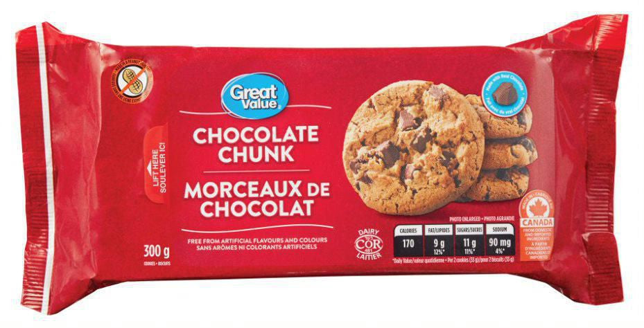 Great Value, Chocolate Chunk Cookies, 300g/10.6oz., {Imported from Canada}