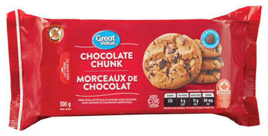 Great Value, Chocolate Chunk Cookies, 300g/10.6oz., {Imported from Canada}