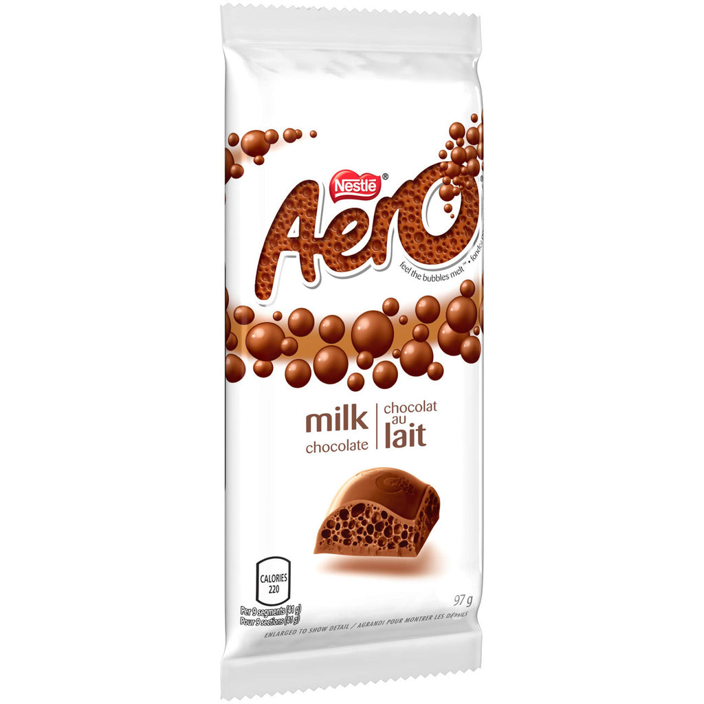 AERO Milk Chocolate, 97g/3.4 oz., Bar, {Imported from Canada}