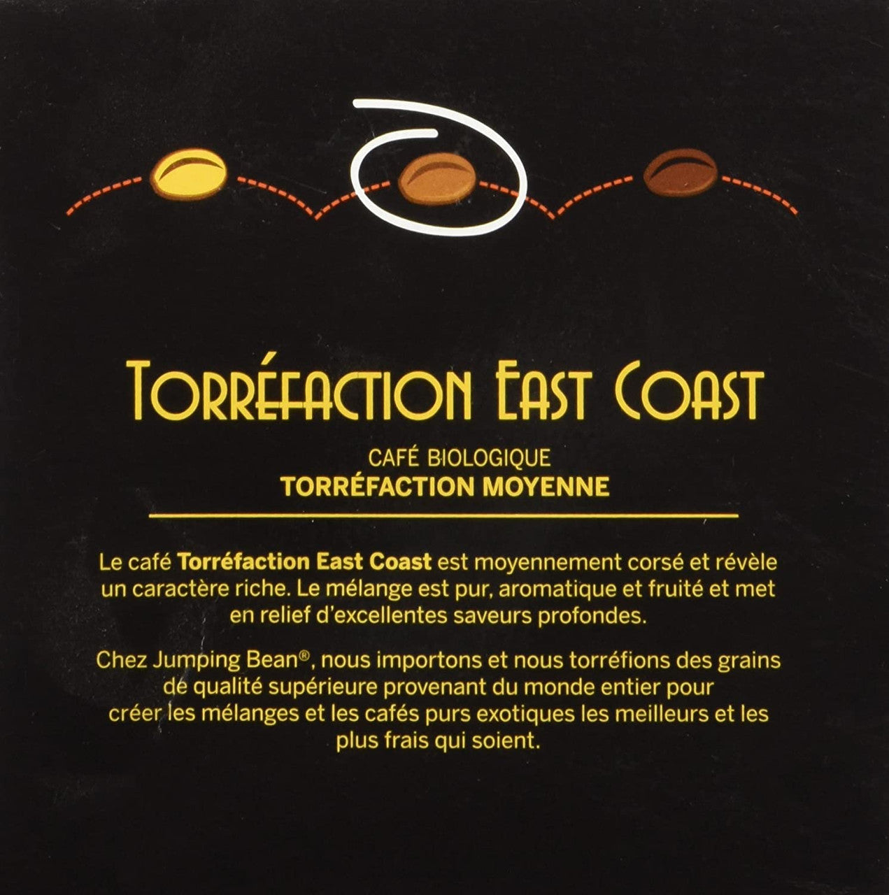 Jumping Bean East Coast Medium Roast Ground Organic Coffee Keurig Pods, 120g/4.2 oz., 12ct {Imported from Canada}